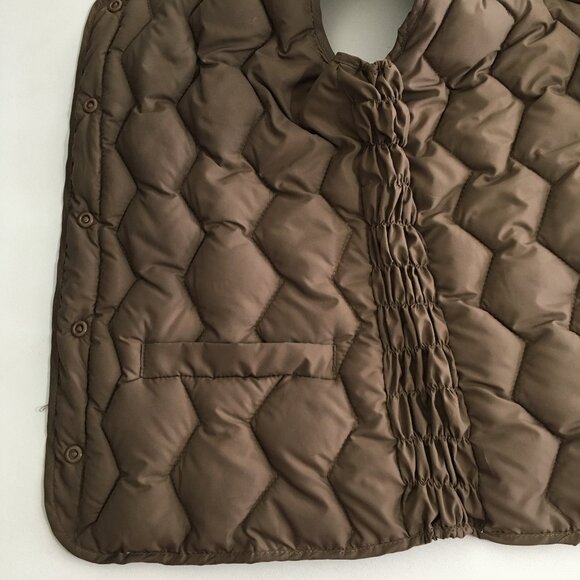 Korean Fashion Puffer Vest New Womens Medium Polyester Filled Quilted Brown - Picture 5 of 11